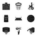 Ball, helmet, bat, uniform and other baseball attributes. Baseball set collection icons in black style vector symbol Royalty Free Stock Photo