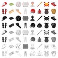Ball, helmet, bat, uniform and other baseball attributes. Baseball set collection icons in cartoon style vector symbol Royalty Free Stock Photo