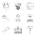 Ball, helmet, bat, uniform and other baseball attributes. Baseball set collection icons in outline style vector symbol Royalty Free Stock Photo