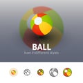 Ball icon in different style Royalty Free Stock Photo