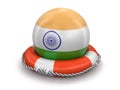Ball with Indian flag on lifebuoy