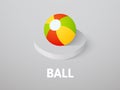 Ball isometric icon, isolated on color background Royalty Free Stock Photo