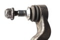 Ball joint on the arm of the car, part of the front suspension of the vehicle for repair and replacement in a vehicle repair shop