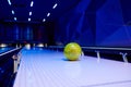 Ball on lane, bowling game concept, nobody Royalty Free Stock Photo