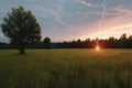 ball lightning streaking across an open field