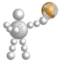 Ball man with globo Royalty Free Stock Photo