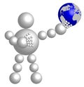 Ball man with globo Royalty Free Stock Photo