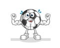 Ball muscular cartoon. cartoon mascot vector