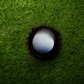 Ball near Hole Golf Background Royalty Free Stock Photo