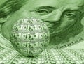 Ball of neg banknote background