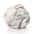 Ball of paper isolated on white background Royalty Free Stock Photo