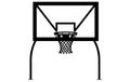 ball passes through the hoop in the basket vector, Vector illustration basketball basket, basketball hoop, basketball net. Royalty Free Stock Photo