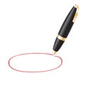 Ball pen draws jauntily circle Royalty Free Stock Photo
