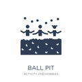 Ball pit icon. Trendy flat vector Ball pit icon on white background from Activity and Hobbies collection Royalty Free Stock Photo