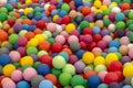 Ball Pit Pool with rainbow colors plastic balls for children to play. Dry pool Royalty Free Stock Photo