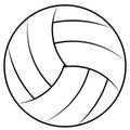 Ball for playing beach volleyball, vector volleyball ball contours coloring
