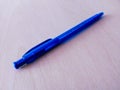 Ball point pen office writing blue ink ballpointpen stylo bille boligrafo caneta esferografica Kugelschreiber ballpen photo Royalty Free Stock Photo