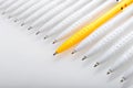 Ball point pens are arranged on white background Royalty Free Stock Photo