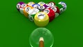 8 Ball Pool 3D Game - All Ball Randomly Racked Ready for Break Shot Royalty Free Stock Photo