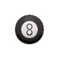 8 Ball Pool Logo Icon in Pixel Art Royalty Free Stock Photo