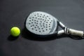 ball racket paddel black background. High quality photo Royalty Free Stock Photo