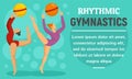 Ball rhythmic gymnastics concept banner, flat style