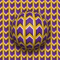 Ball rolls along surface. Abstract vector optical illusion illustration. Royalty Free Stock Photo