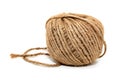 A ball of rope on a white background close-up. Harness. Jute. Twine isolate Royalty Free Stock Photo