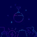 Ball-shaped lamp gradient line icon, vector illustration