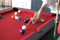 Ball and snooker player Royalty Free Stock Photo