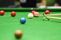 Ball and Snooker Player Royalty Free Stock Photo