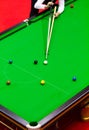 Ball and Snooker Player Royalty Free Stock Photo