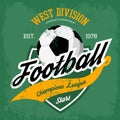 Ball for soccer or football game badge.