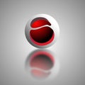 Ball Sphere Abstract Technology Red 3D Logo Icon