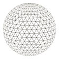 Ball sphere grid triangle on surface, vector layout globe planet earth with a grid, the concept of the virtual world Royalty Free Stock Photo