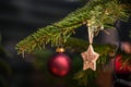 Ball and star on the Christmas tree