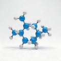 Ball and stick model of a cyclohexane molecule Royalty Free Stock Photo
