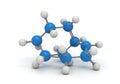 Ball and stick model of a cyclohexane molecule Royalty Free Stock Photo