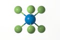 Ball and stick model of plutonium hexafluoride molecule