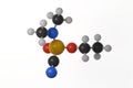 Ball and stick model of tabun molecule against a white background Royalty Free Stock Photo
