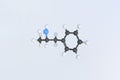 Amphetamine molecule. Isolated molecular model. 3D rendering Royalty Free Stock Photo