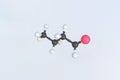 Butyraldehyde molecule, isolated molecular model. 3D rendering Royalty Free Stock Photo