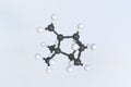 Camphene molecule. Isolated molecular model. 3D rendering Royalty Free Stock Photo