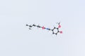 Capsaicin molecule. Isolated molecular model. 3D rendering Royalty Free Stock Photo