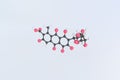 Carminic acid molecule, isolated molecular model. 3D rendering