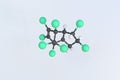 Chlordane molecule made with balls, isolated molecular model. 3D rendering Royalty Free Stock Photo