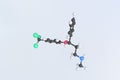 Fluoxetine molecule. Isolated molecular model. 3D rendering Royalty Free Stock Photo