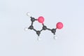 Furfural molecule, scientific molecular model, looping 3d animation Royalty Free Stock Photo