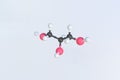 Glycerol molecule made with balls, scientific molecular model. 3D rendering Royalty Free Stock Photo