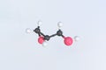 Glycidol molecule, isolated molecular model. 3D rendering Royalty Free Stock Photo